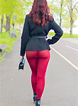 Jeny Smith pics, my red pantyhose